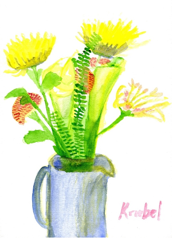 A bouquet of flowers in a vase  Description automatically generated