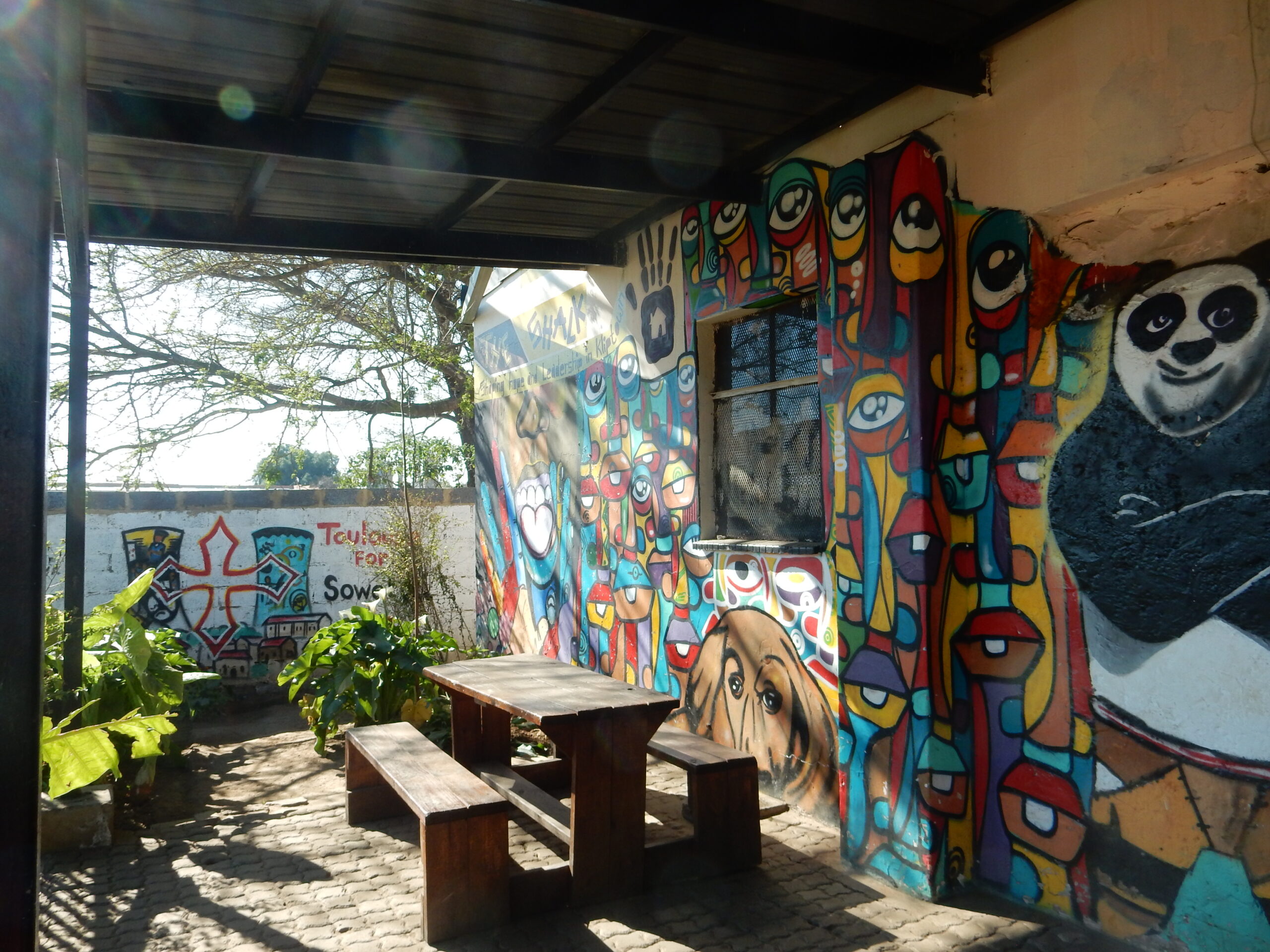Picture of one of the clinics and the sun shining on a table.
