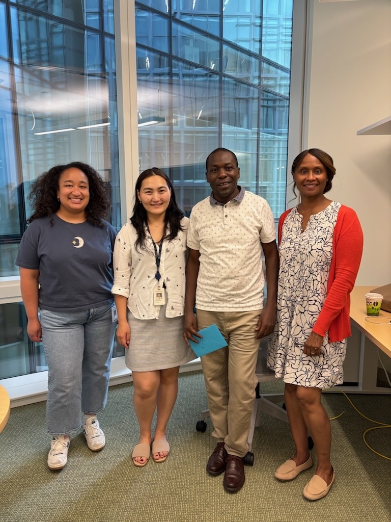 Dr. Ondigo with collaborators Simone Wall, Dr. Ganchimeg Bayarsaikhan, and Dr. Azza Idris.
