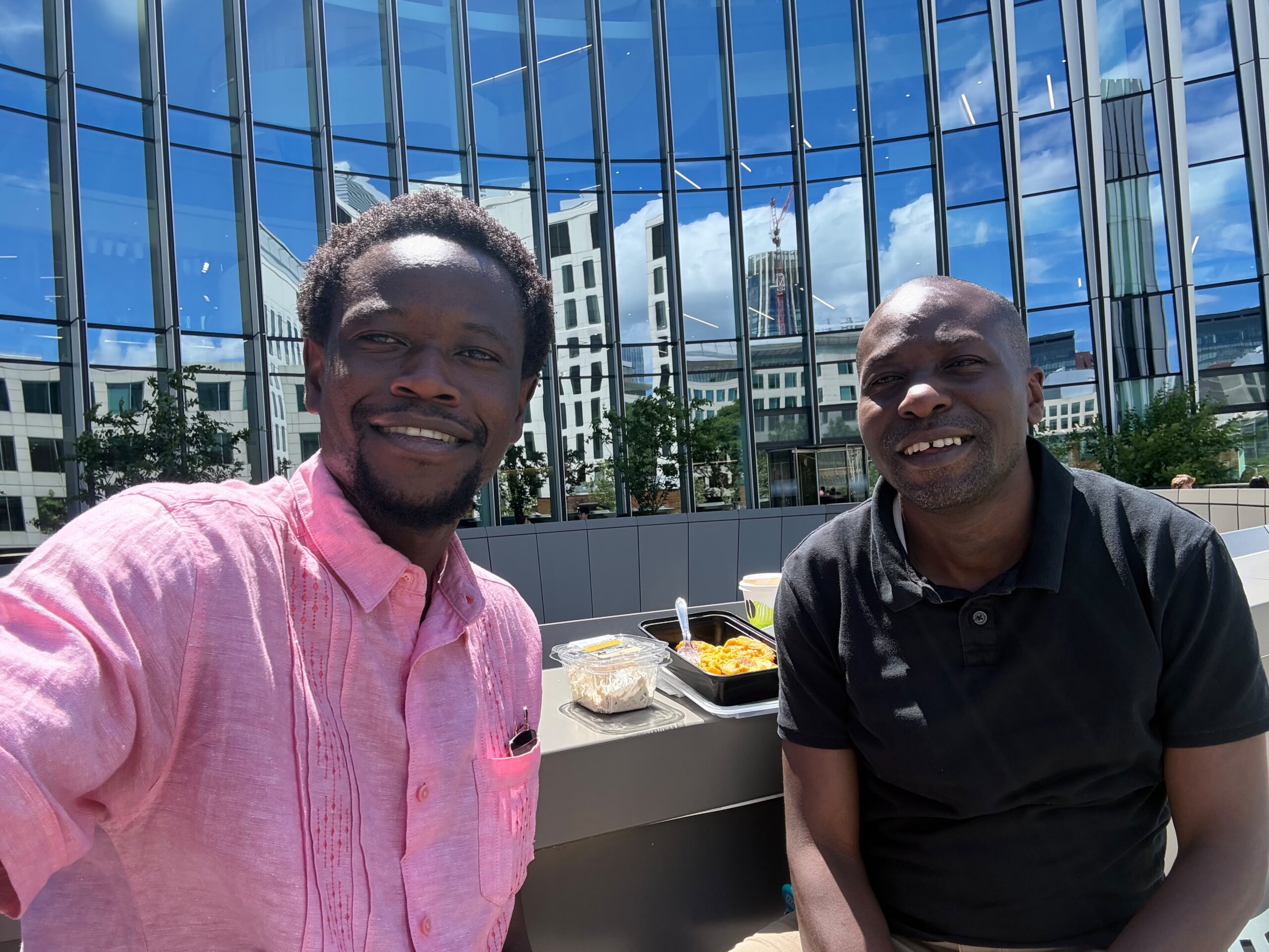 Having lunch with Bob Sifa - Idris Lab technician.